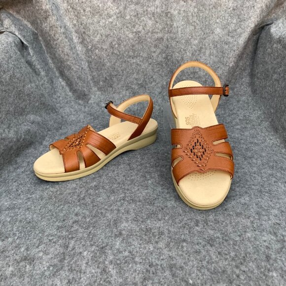 SAS Huarache Women's Leather Tripad Comfort Antique Tan Sandals - Picture 2 of 12